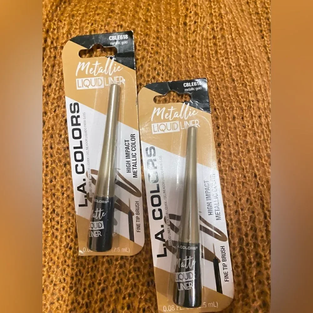💥L.a. CoLors 2 PKMetallic Gold CBLE618 Liquid Liner Fine Tip Brush (2.5 ml)✨